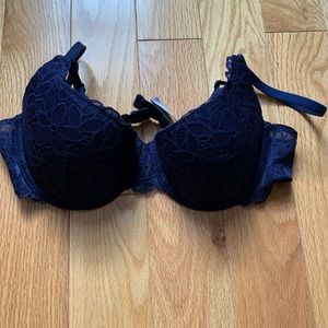 Aerie navy lightly lined lace bra
